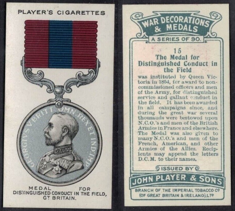 The Distinguished Conduct Medal, here illustrated on a John Player's cigarette card.