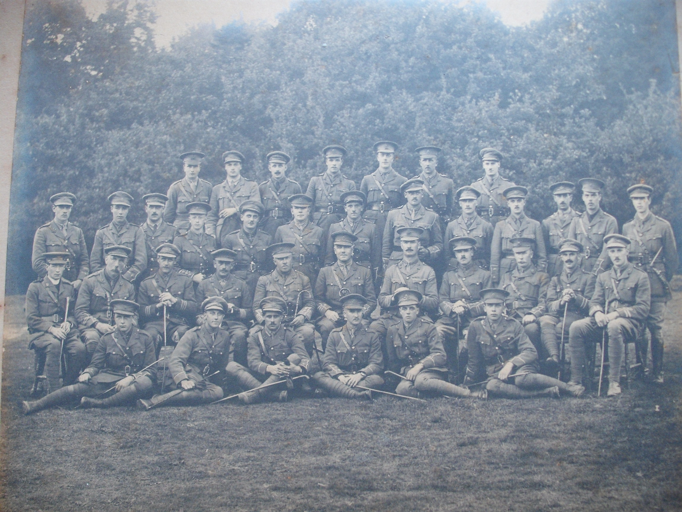 Officers of the 11th Worcestershire Regiment prior for embarkation for Salonika in September 1915.