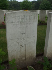Percy Evans' grave at Dozinghem Military Cemetery in 2008.