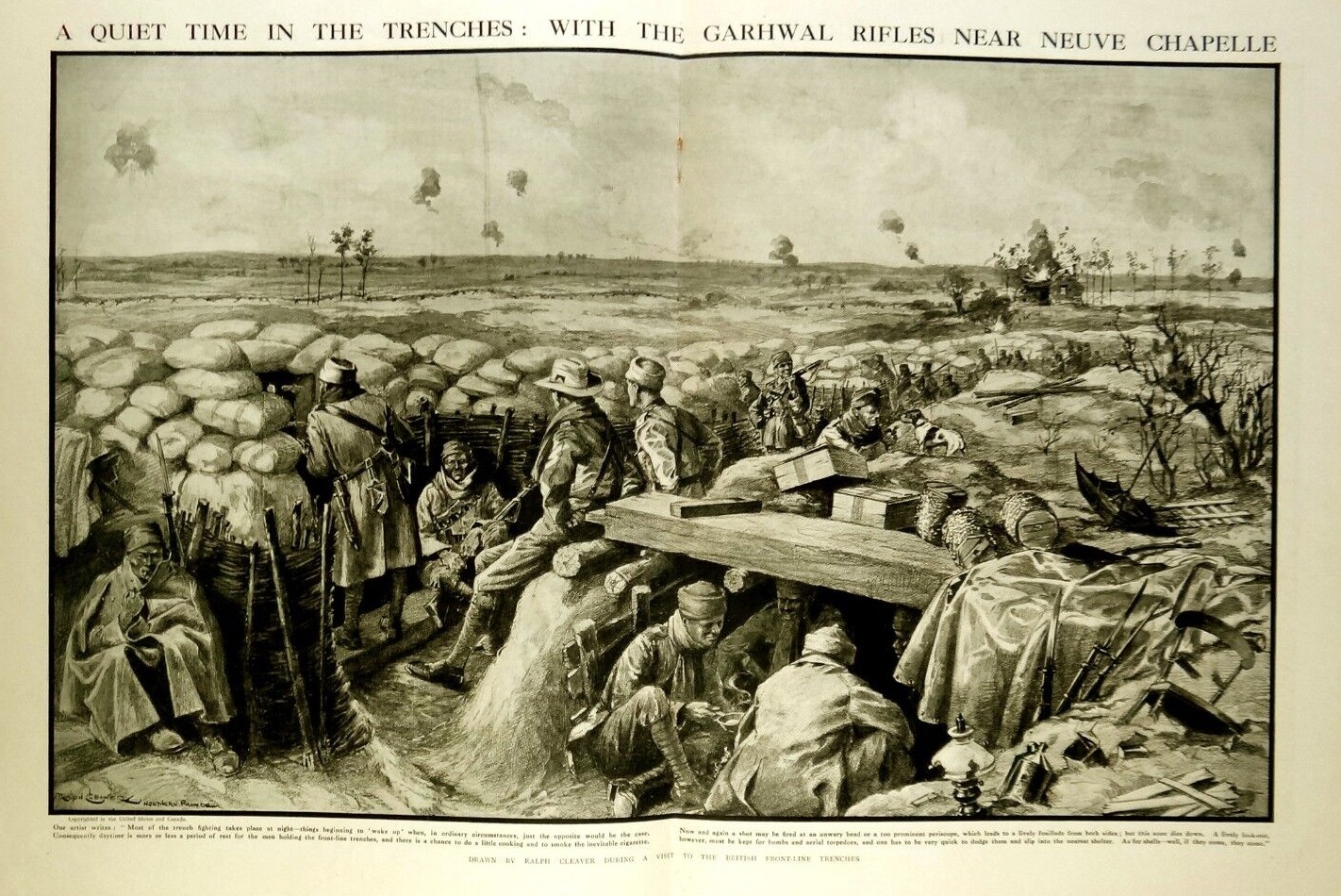 Garhwal Rifles Neuve Chapelle in August 1915 published in the Graphic